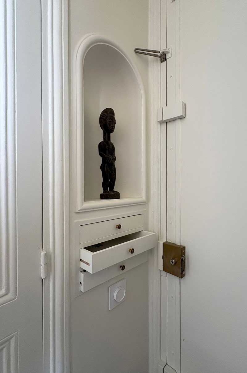 Architecte d'intérieur Paris 11e - niche d'entrée sur mesure