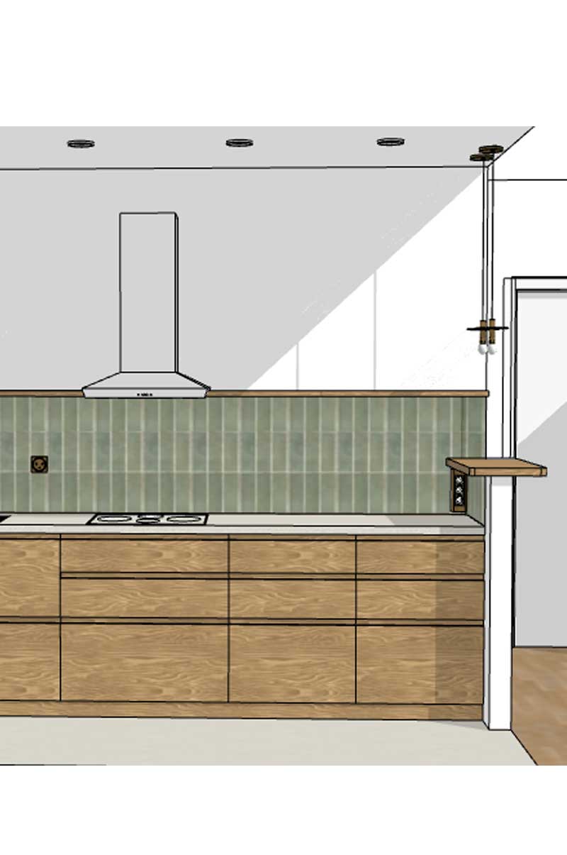 Projet cuisine bois et Zellige